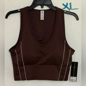 Velocity Chocolate Brown V-Neck Sports Bra